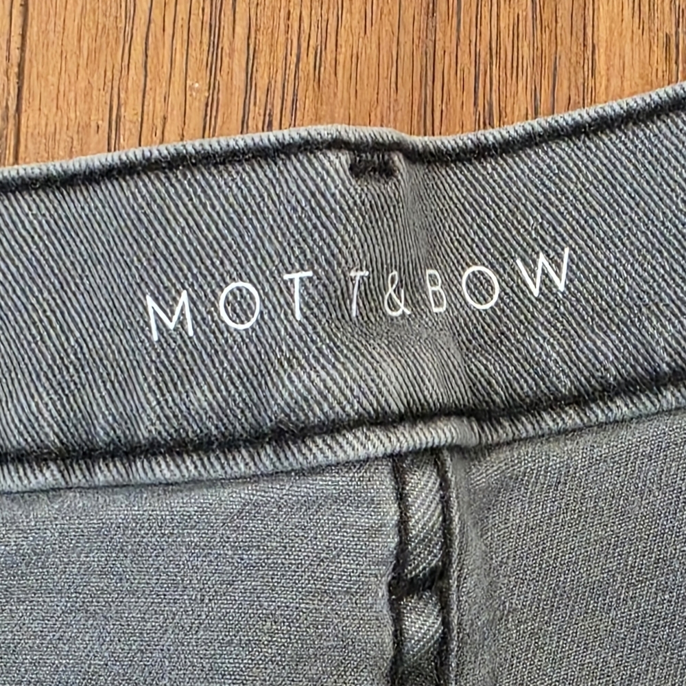Mott & Bow Slim Stone 5 Pocket Stretch Denim Jeans in Light Gray. 32x30 - Picture 5 of 10